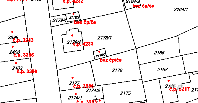 Chomutov 45040044 na parcele st. 2178/3 v KÚ Chomutov II, Katastrální mapa