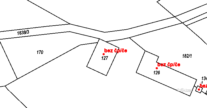Úštěk 47615044 na parcele st. 127 v KÚ Brusov, Katastrální mapa