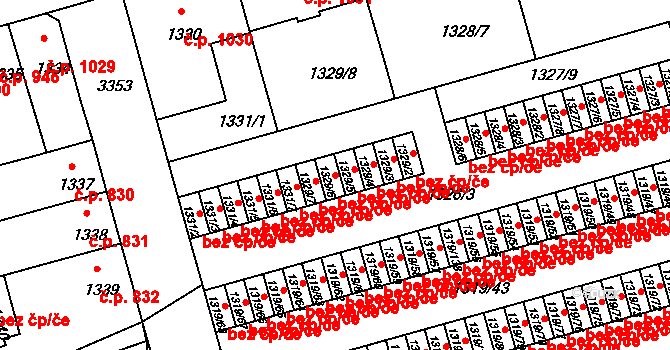 Benešov 49038044 na parcele st. 1329/6 v KÚ Benešov u Prahy, Katastrální mapa