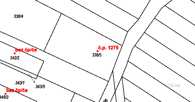 Svatobořice 1275, Svatobořice-Mistřín na parcele st. 338/5 v KÚ Svatobořice, Katastrální mapa