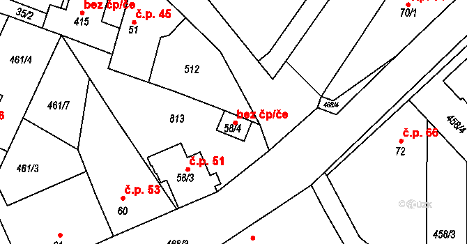 Úžice 78882044 na parcele st. 58/4 v KÚ Úžice u Kralup nad Vltavou, Katastrální mapa