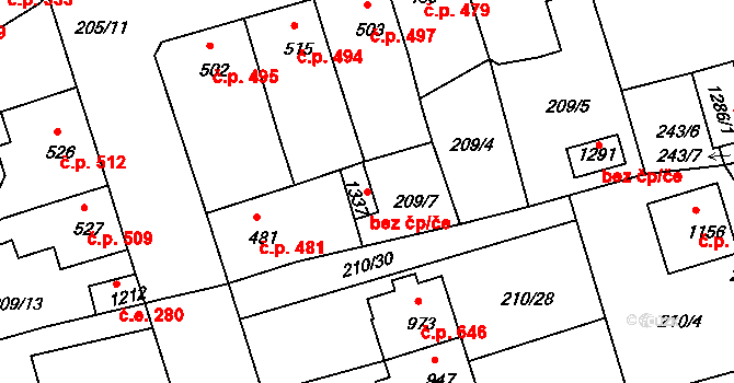 Žirovnice 79055044 na parcele st. 1337 v KÚ Žirovnice, Katastrální mapa