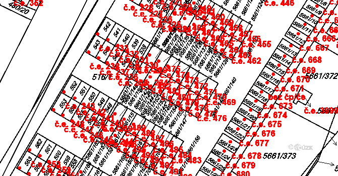 Jihlava 479 na parcele st. 5661/145 v KÚ Jihlava, Katastrální mapa