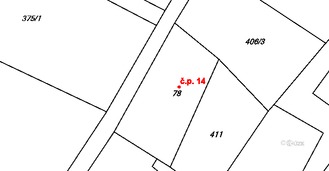 Lestkov 14, Radostná pod Kozákovem na parcele st. 78 v KÚ Lestkov pod Kozákovem, Katastrální mapa