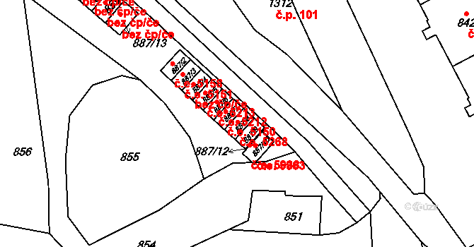 Neštěmice 5268, Ústí nad Labem na parcele st. 887/8 v KÚ Neštěmice, Katastrální mapa