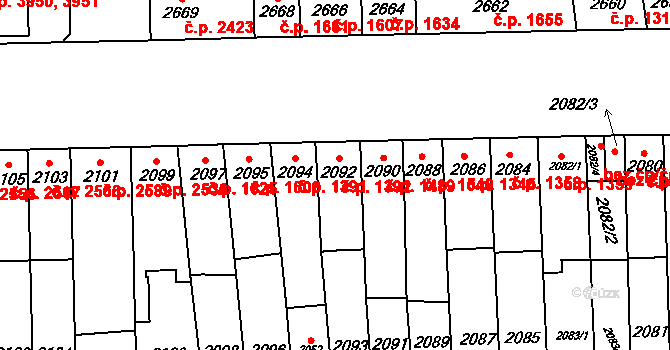 Židenice 1392, Brno na parcele st. 2092 v KÚ Židenice, Katastrální mapa