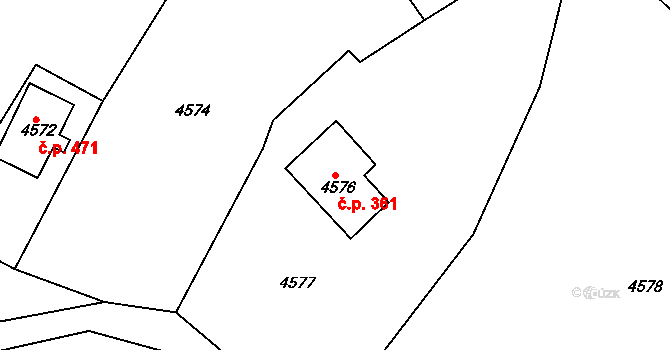 Smržovka 361 na parcele st. 4576 v KÚ Smržovka, Katastrální mapa