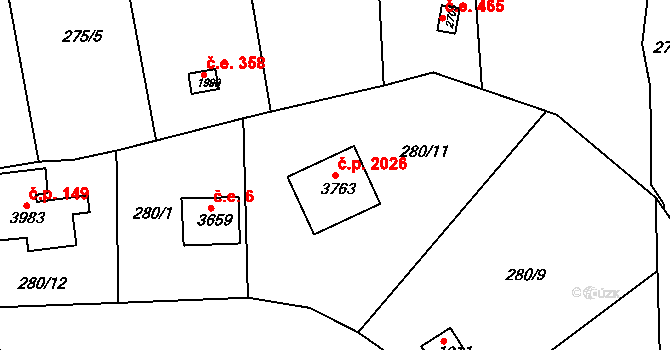 Náchod 2026 na parcele st. 3763 v KÚ Náchod, Katastrální mapa