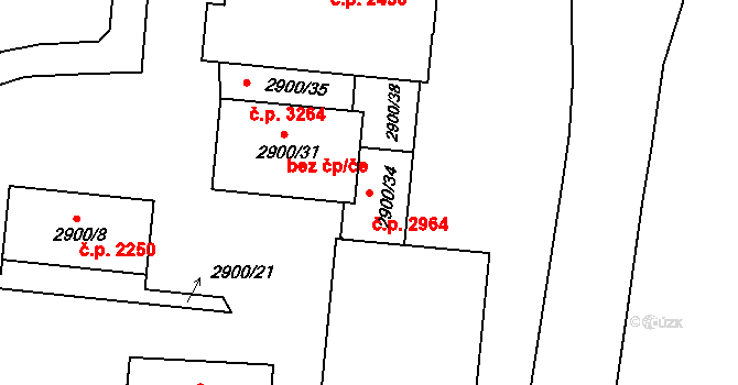 Česká Lípa 2964 na parcele st. 2900/34 v KÚ Česká Lípa, Katastrální mapa