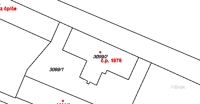 Bruntál 1976 na parcele st. 3099/2 v KÚ Bruntál-město, Katastrální mapa