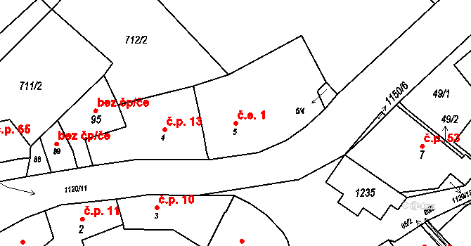 Oprechtice 1, Zahořany na parcele st. 5 v KÚ Oprechtice na Šumavě, Katastrální mapa