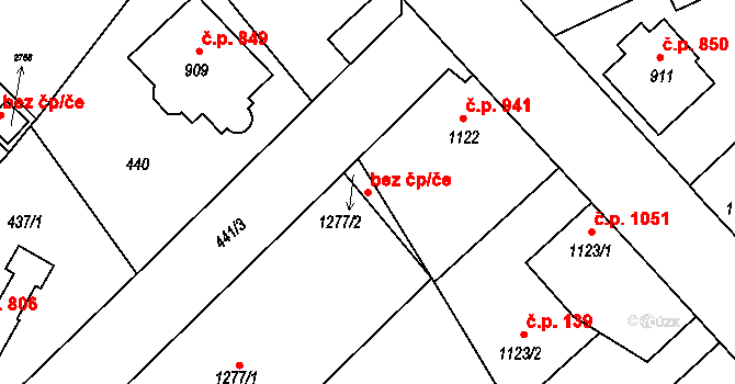 Ústí nad Orlicí 39460045 na parcele st. 1277/2 v KÚ Ústí nad Orlicí, Katastrální mapa