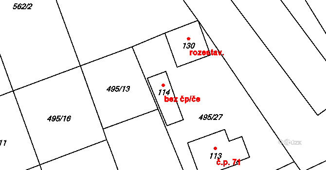 Loukov 41067045 na parcele st. 114 v KÚ Libosváry u Bystřice pod Hostýnem, Katastrální mapa