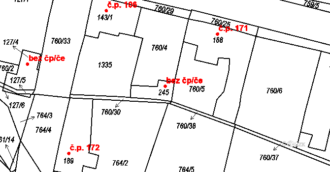 Ejpovice 42624045 na parcele st. 245 v KÚ Ejpovice, Katastrální mapa