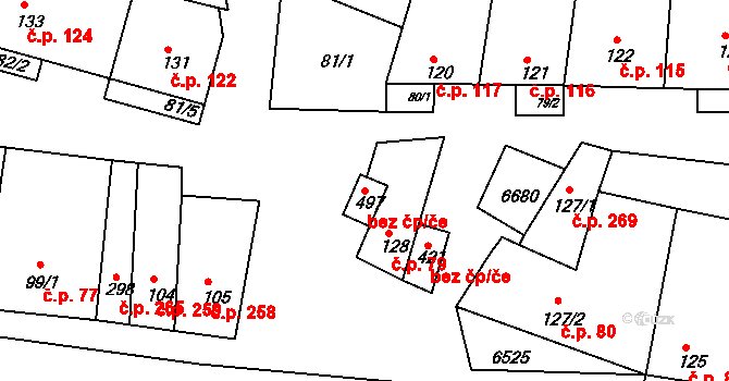 Archlebov 43544045 na parcele st. 497 v KÚ Archlebov, Katastrální mapa