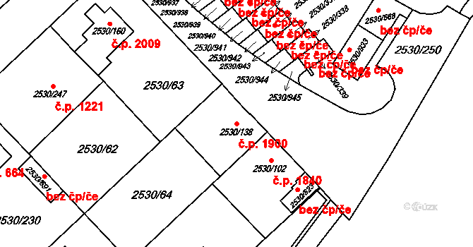 Předměstí 1900, Opava na parcele st. 2530/138 v KÚ Opava-Předměstí, Katastrální mapa