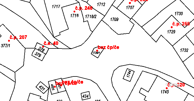 Šitbořice 48121045 na parcele st. 1720/1 v KÚ Šitbořice, Katastrální mapa