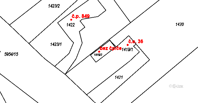Bystřice 48671045 na parcele st. 1419/2 v KÚ Bystřice nad Olší, Katastrální mapa