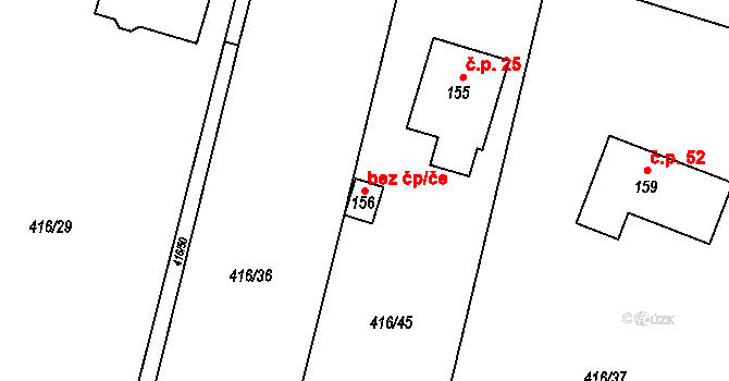 Boharyně 50145045 na parcele st. 156 v KÚ Boharyně, Katastrální mapa