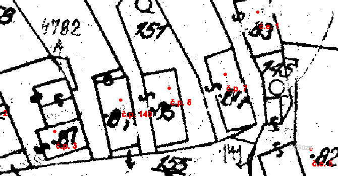Chodská Lhota 5 na parcele st. 85 v KÚ Chodská Lhota, Katastrální mapa