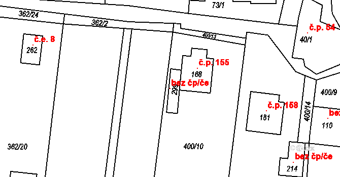 Olešná 96560045 na parcele st. 299 v KÚ Olešná u Rakovníka, Katastrální mapa