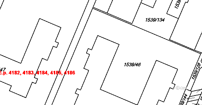 Kroměříž 4187,4188,4189,4190 na parcele st. 6552 v KÚ Kroměříž, Katastrální mapa
