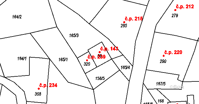 Hraničná 143, Janov nad Nisou na parcele st. 36 v KÚ Hraničná nad Nisou, Katastrální mapa