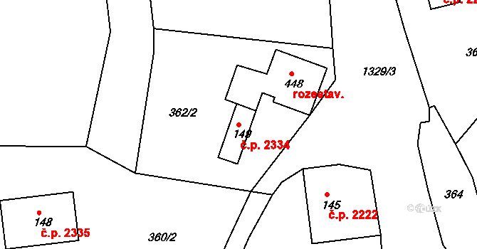 Šumperk 2334 na parcele st. 149 v KÚ Horní Temenice, Katastrální mapa