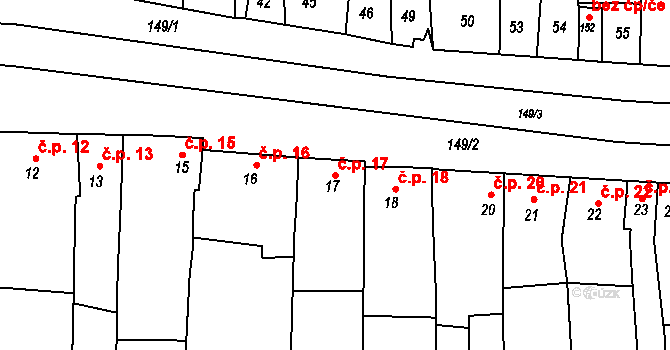 Lípy 17, Slatinice na parcele st. 17 v KÚ Lípy, Katastrální mapa