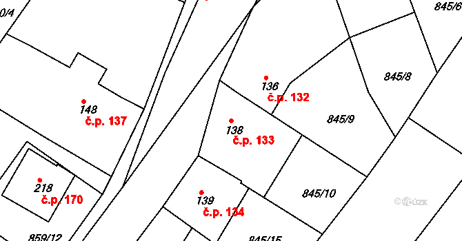 Maršov 133 na parcele st. 138 v KÚ Maršov u Veverské Bítýšky, Katastrální mapa