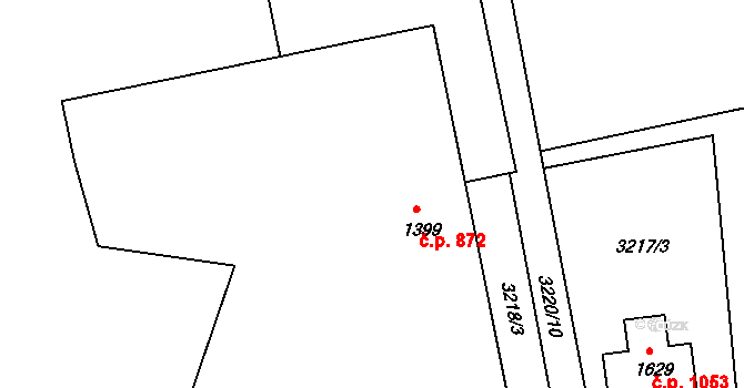 Starý Jiříkov 872, Jiříkov na parcele st. 1399 v KÚ Jiříkov, Katastrální mapa