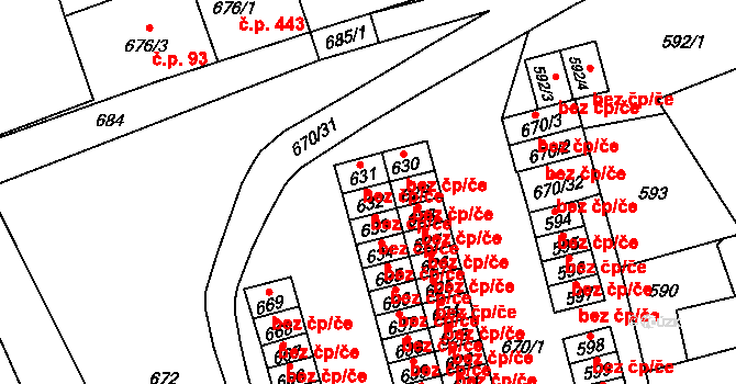 Záblatí 702, Bohumín na parcele st. 632 v KÚ Záblatí u Bohumína, Katastrální mapa