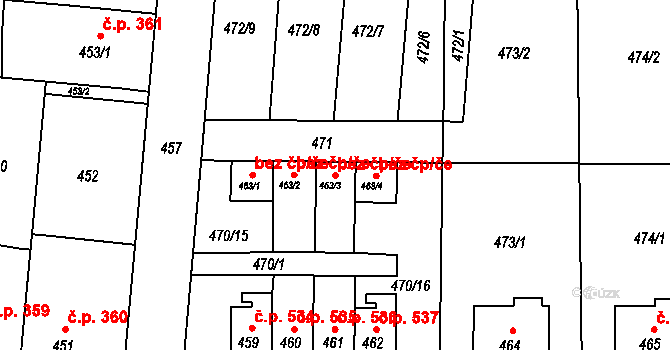 Šenov u Nového Jičína 38965046 na parcele st. 463/3 v KÚ Šenov u Nového Jičína, Katastrální mapa