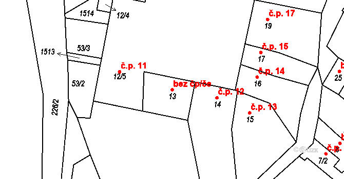 Holštejn 39827046 na parcele st. 13 v KÚ Holštejn, Katastrální mapa