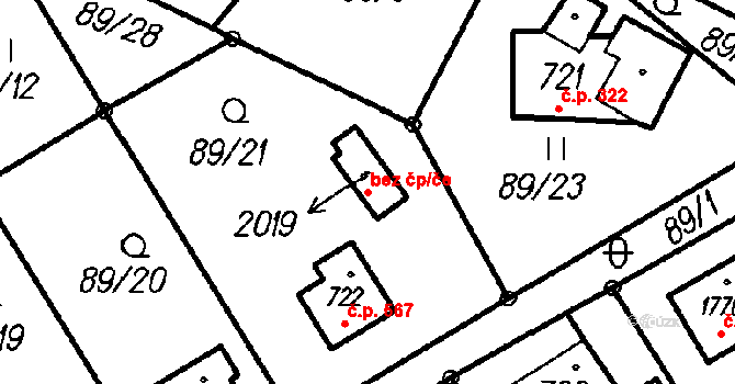 Čeladná 40329046 na parcele st. 2019 v KÚ Čeladná, Katastrální mapa