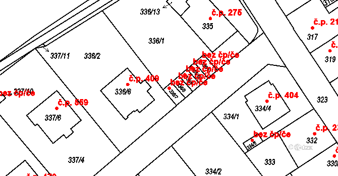 Rudolfov 41446046 na parcele st. 336/7 v KÚ Rudolfov u Českých Budějovic, Katastrální mapa