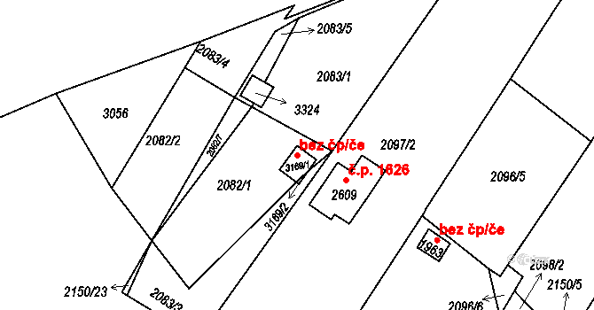 Bystřice pod Hostýnem 42123046 na parcele st. 3169/2 v KÚ Bystřice pod Hostýnem, Katastrální mapa