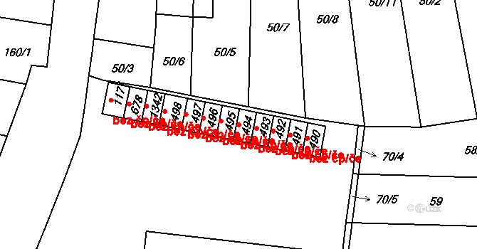 Kyjov 44600046 na parcele st. 494 v KÚ Nětčice u Kyjova, Katastrální mapa