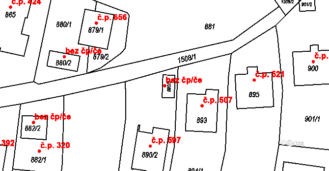 Jablůnka 45630046 na parcele st. 890/3 v KÚ Jablůnka, Katastrální mapa