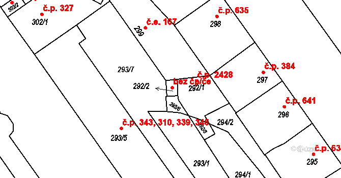 Praha 46822046 na parcele st. 292/2 v KÚ Libeň, Katastrální mapa