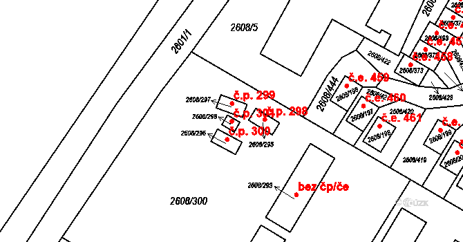 Staré Splavy 301, Doksy na parcele st. 2608/298 v KÚ Doksy u Máchova jezera, Katastrální mapa