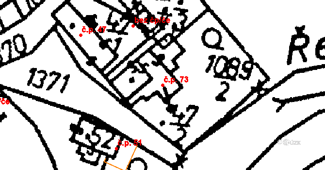 Kokořov 73, Žinkovy na parcele st. 47/2 v KÚ Kokořov, Katastrální mapa
