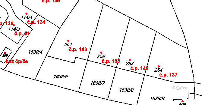 Rasošky 153 na parcele st. 252 v KÚ Rasošky, Katastrální mapa