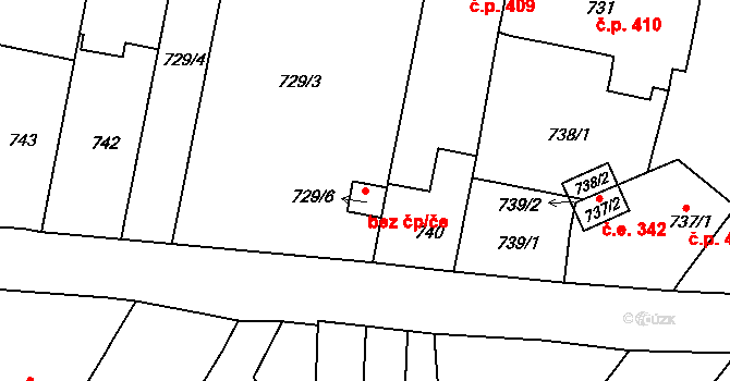 Trmice 94902046 na parcele st. 729/6 v KÚ Trmice, Katastrální mapa