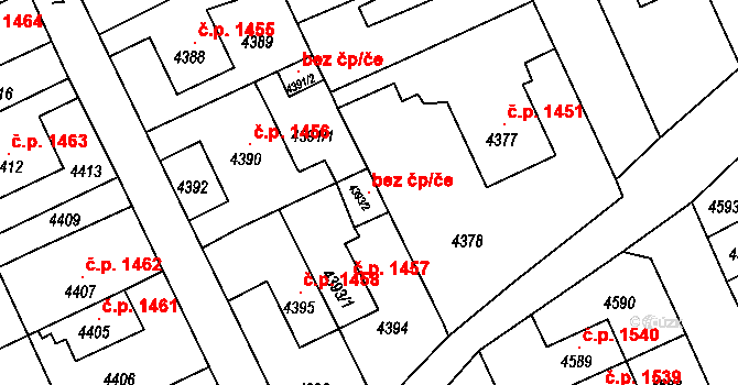 Krnov 98194046 na parcele st. 4393/2 v KÚ Krnov-Horní Předměstí, Katastrální mapa