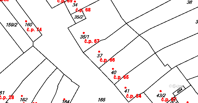Smolín 66, Pohořelice na parcele st. 37 v KÚ Smolín, Katastrální mapa