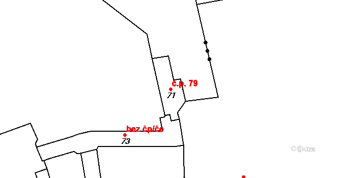Lubno 79, Nechanice na parcele st. 71 v KÚ Lubno u Nechanic, Katastrální mapa