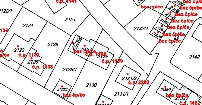 Sokolov 1139 na parcele st. 2129 v KÚ Sokolov, Katastrální mapa