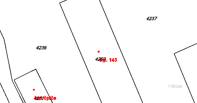 Mimoň II 143, Mimoň na parcele st. 4250 v KÚ Mimoň, Katastrální mapa