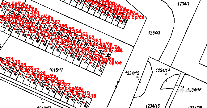 Úšovice 348, Mariánské Lázně na parcele st. 799 v KÚ Úšovice, Katastrální mapa